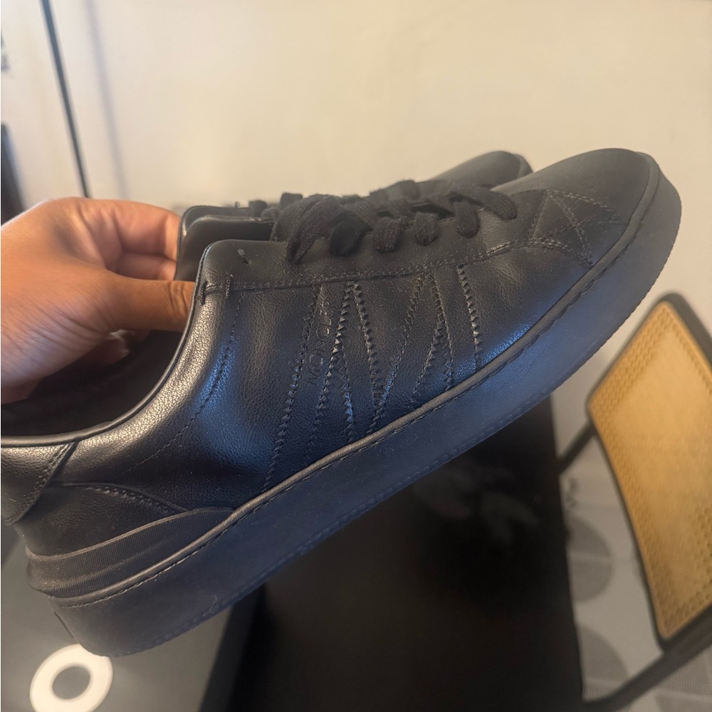 Black Leather Men's Sneakers